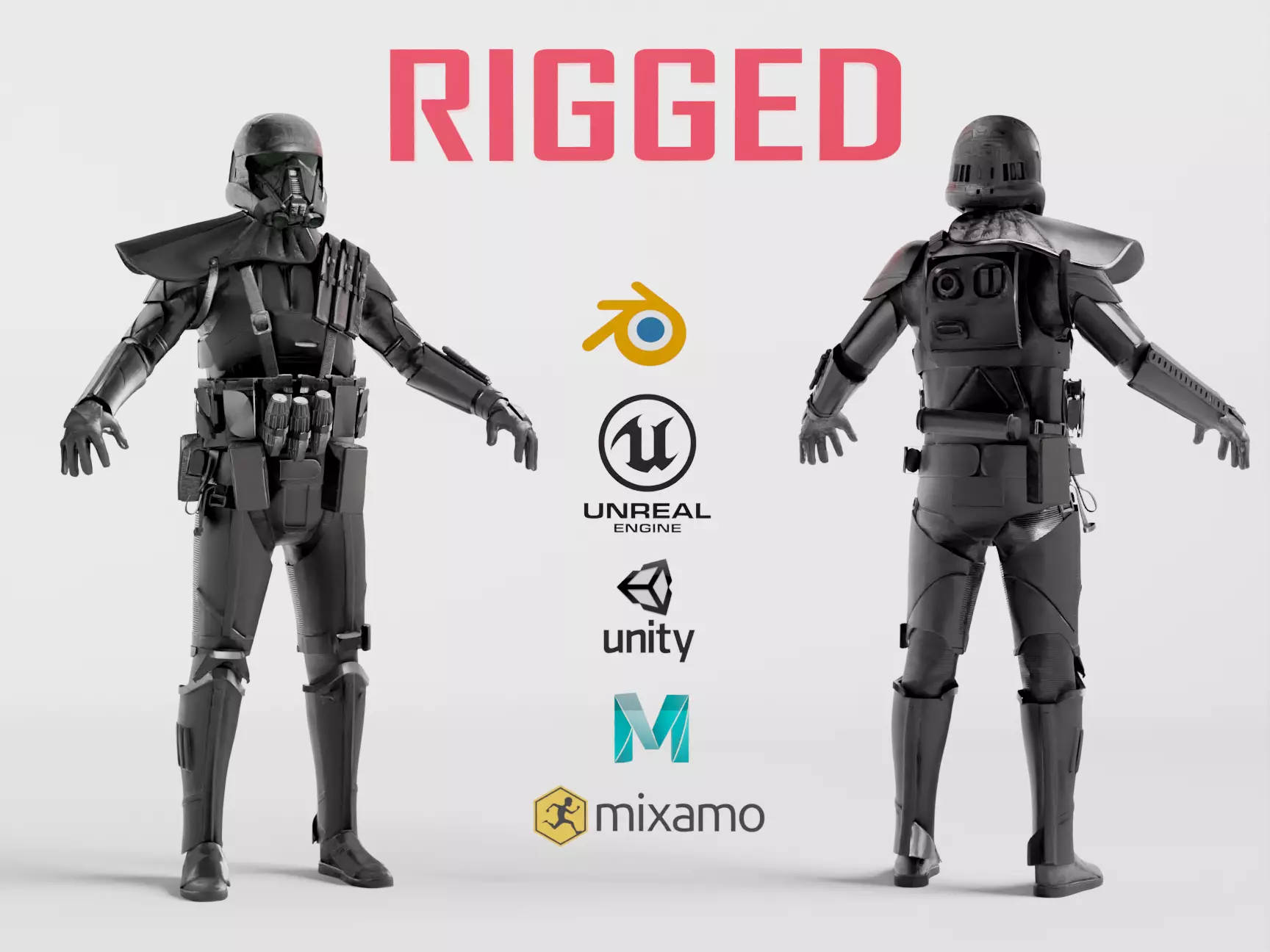 Death Trooper  Inspired from Star Wars Battlefront RIGGED 3D model_0