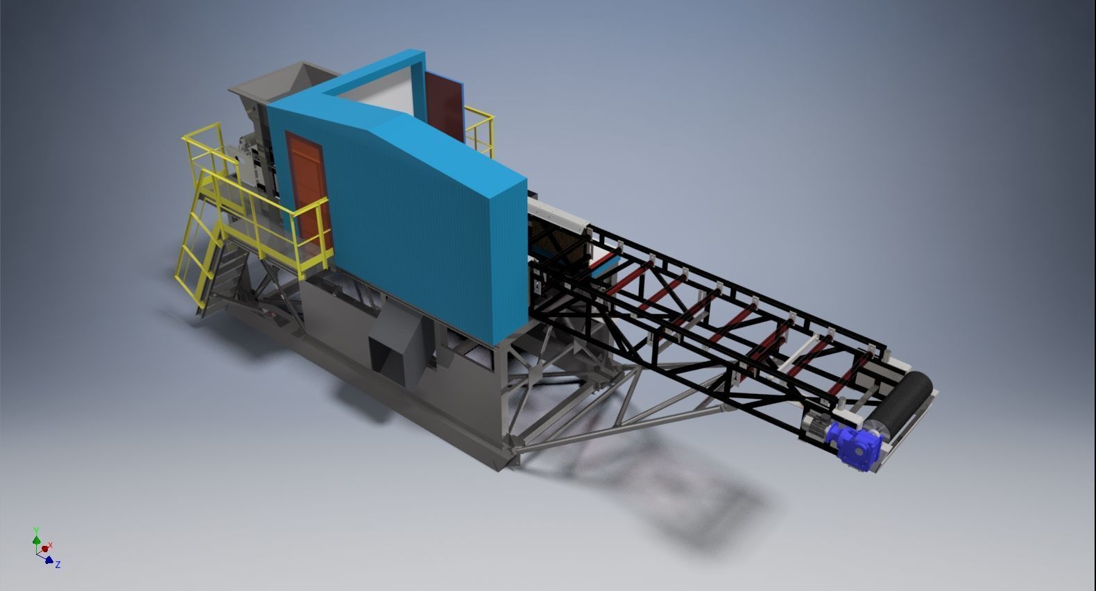 Mobile ore sorting plant 3D model_6