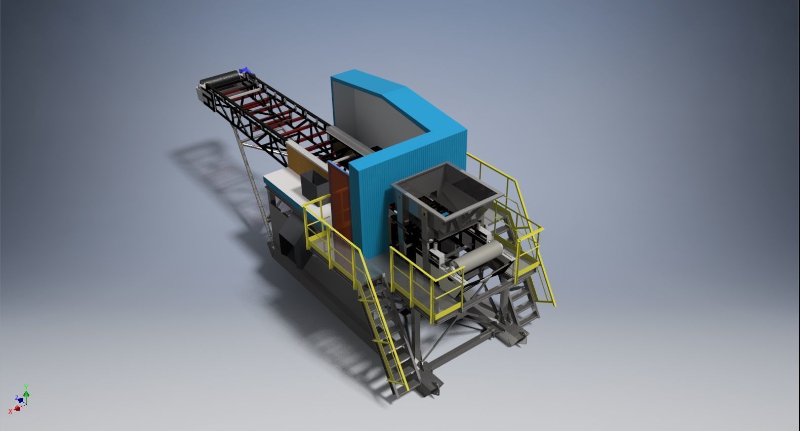 Mobile ore sorting plant 3D model_5