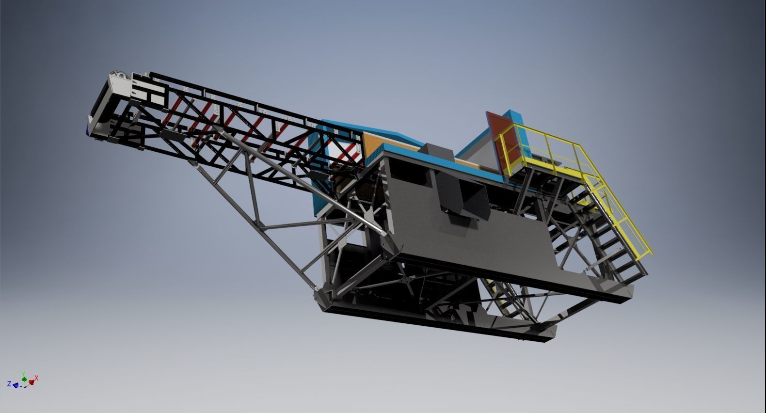 Mobile ore sorting plant 3D model_2
