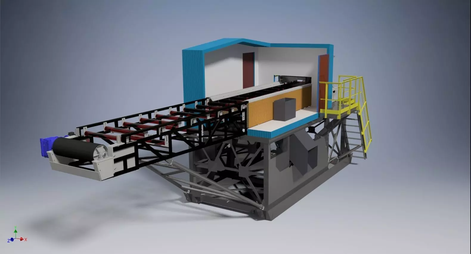 Mobile ore sorting plant 3D model_0