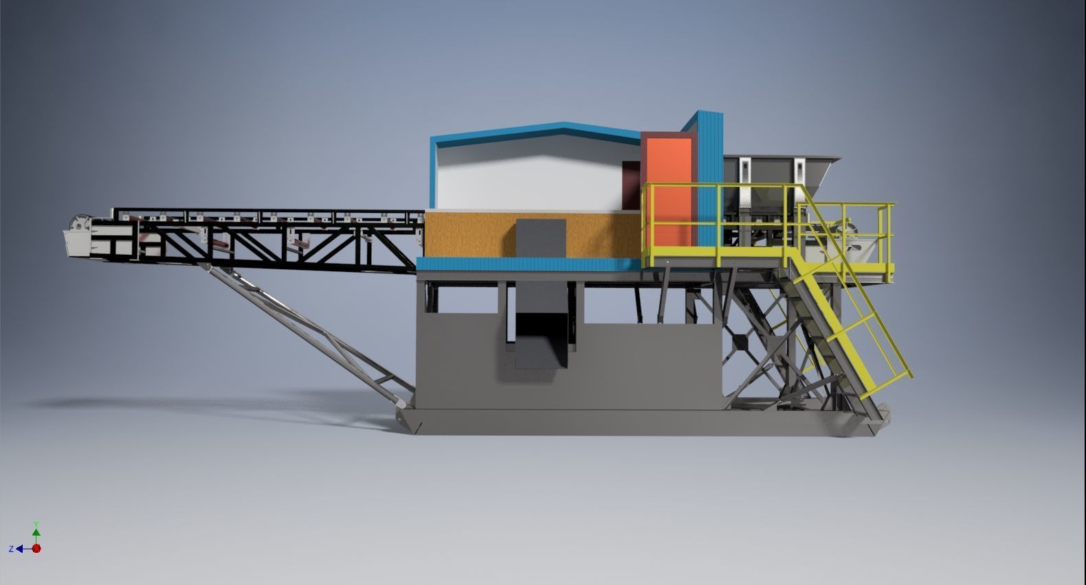 Mobile ore sorting plant 3D model_3