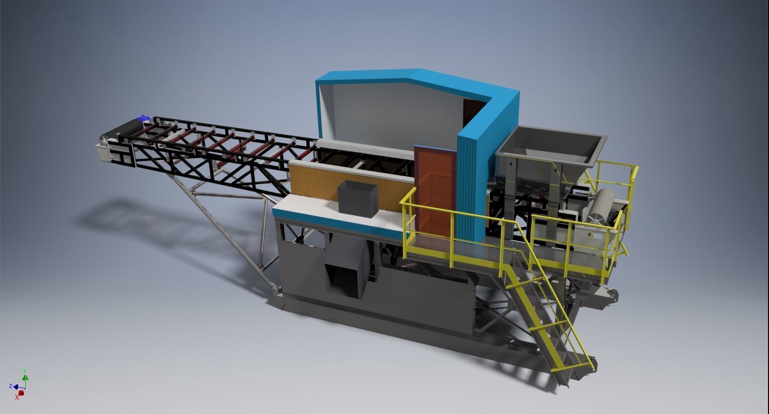 Mobile ore sorting plant 3D model_4