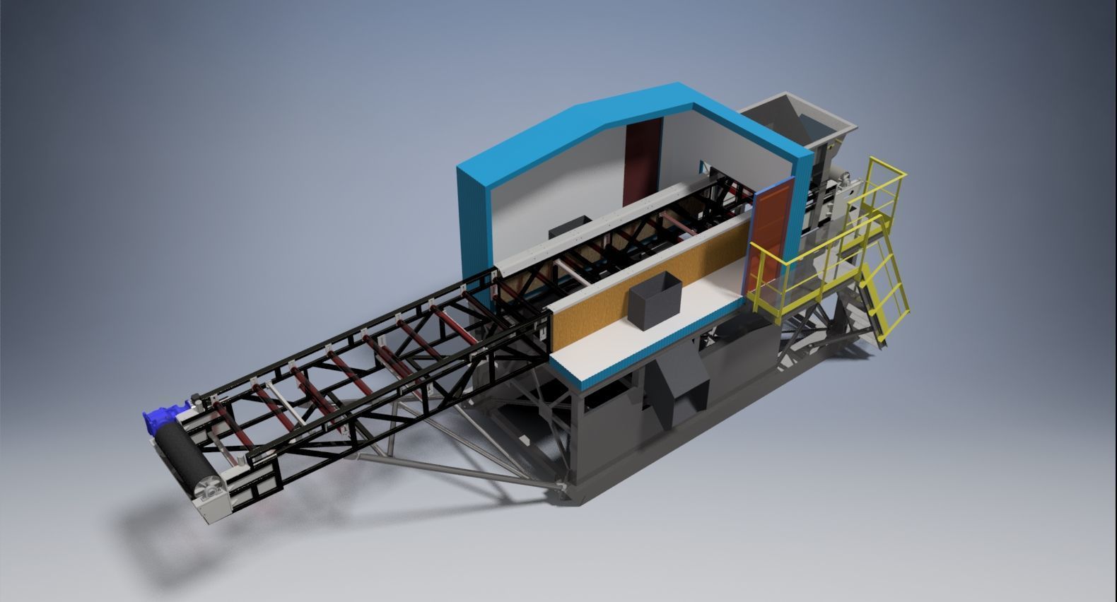 Mobile ore sorting plant 3D model_1