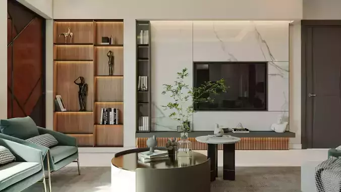 Luxury Modern Living room 01