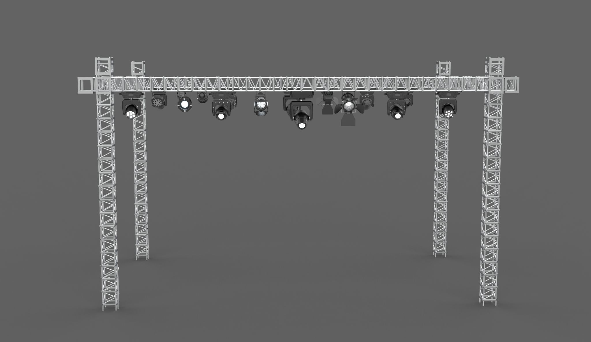 stage light set 3D model_3