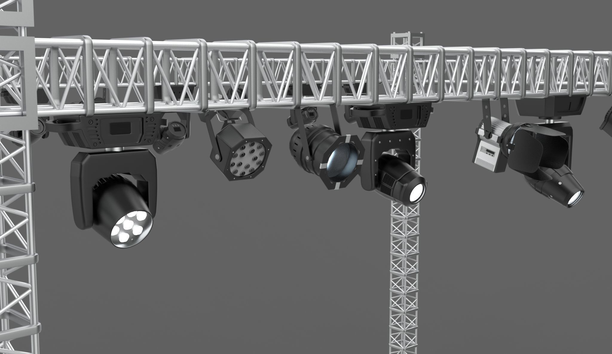 stage light set 3D model_4
