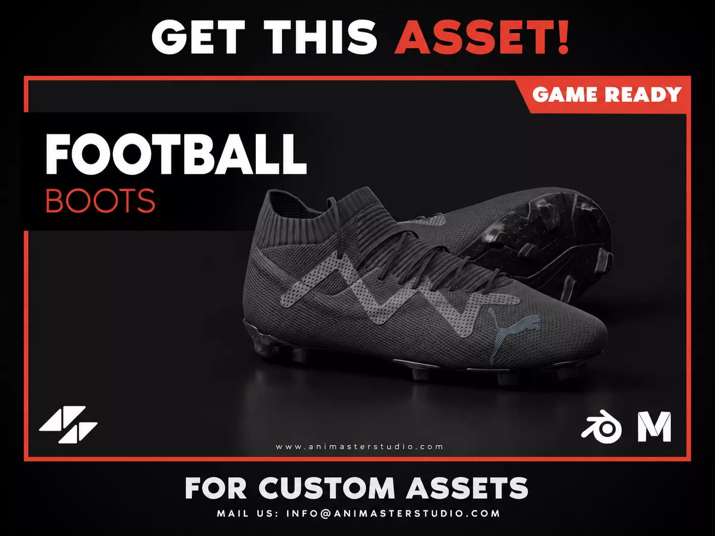 Football Boots Low-poly 3D model