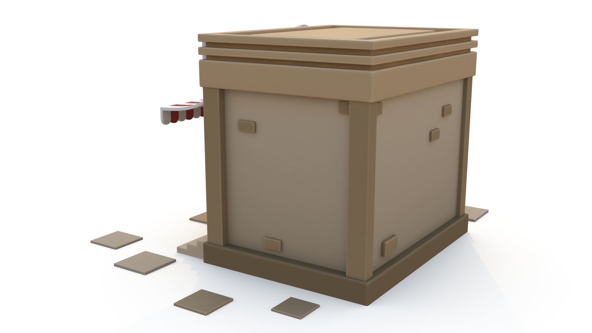 Cartoon pharmacy Low-poly 3D model_3