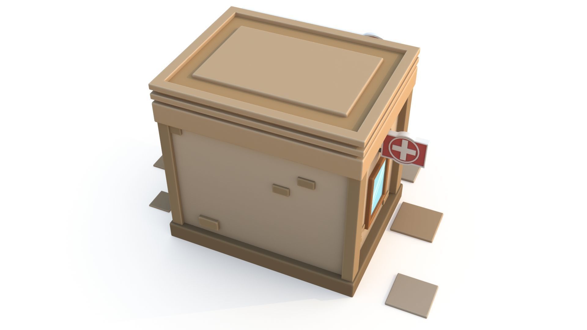 Cartoon pharmacy Low-poly 3D model_8