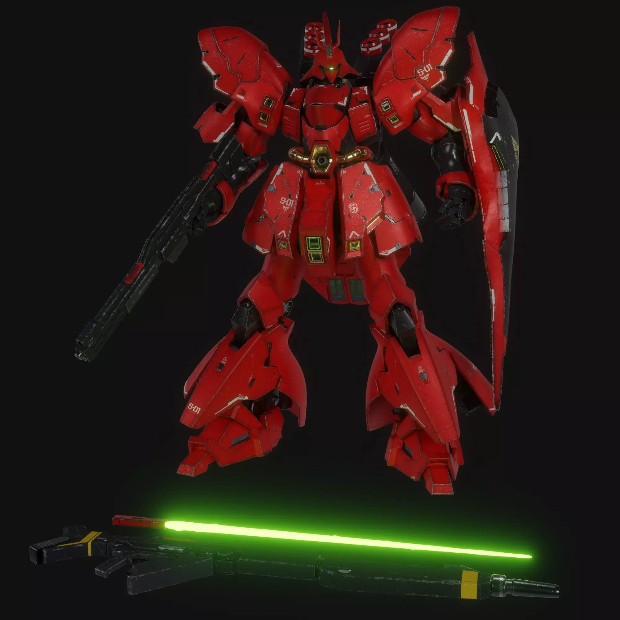 Sazabi MSN-04 Blender version 3D model_0