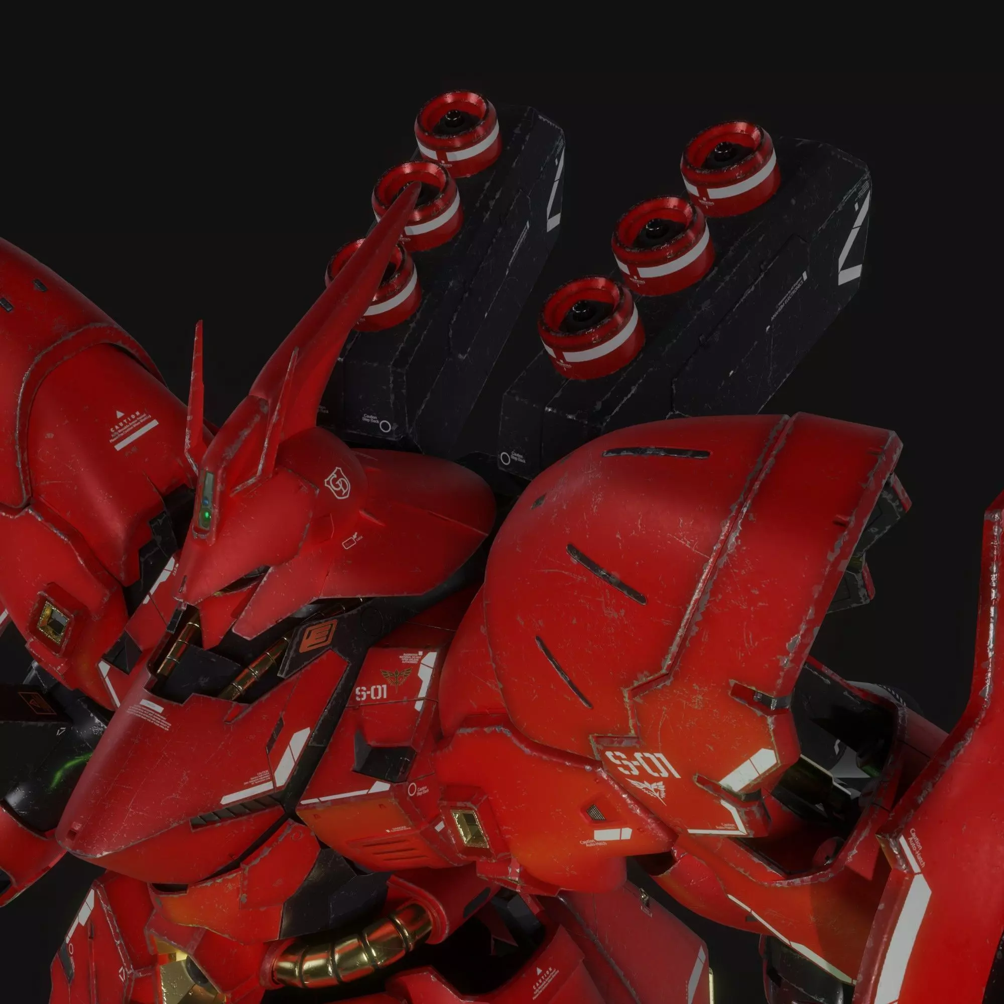 Sazabi MSN-04 Blender version 3D model_4