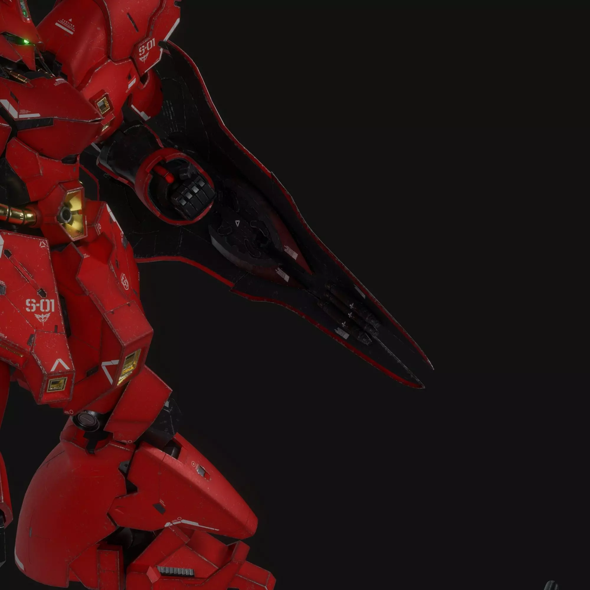 Sazabi MSN-04 Blender version 3D model_11
