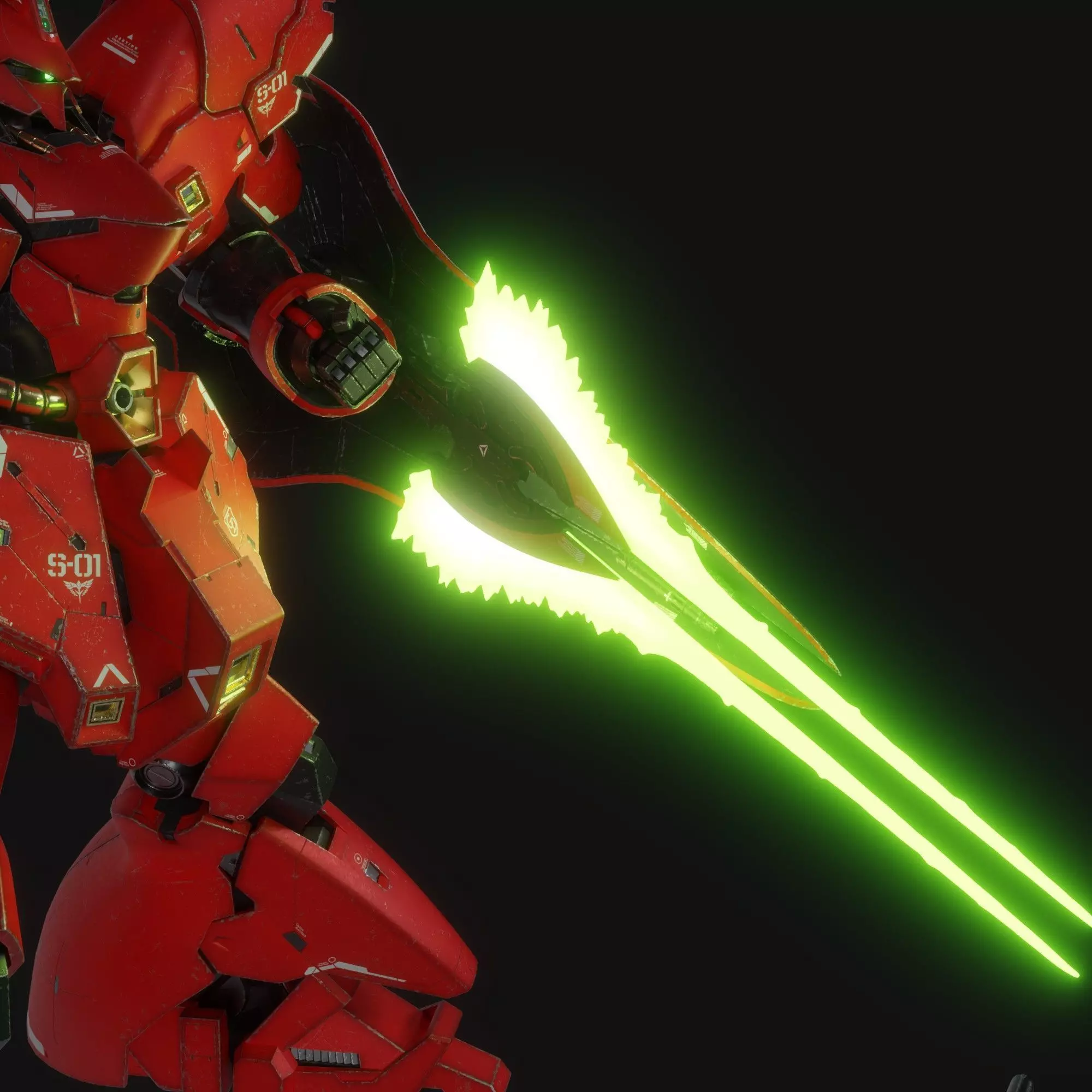 Sazabi MSN-04 Blender version 3D model_13