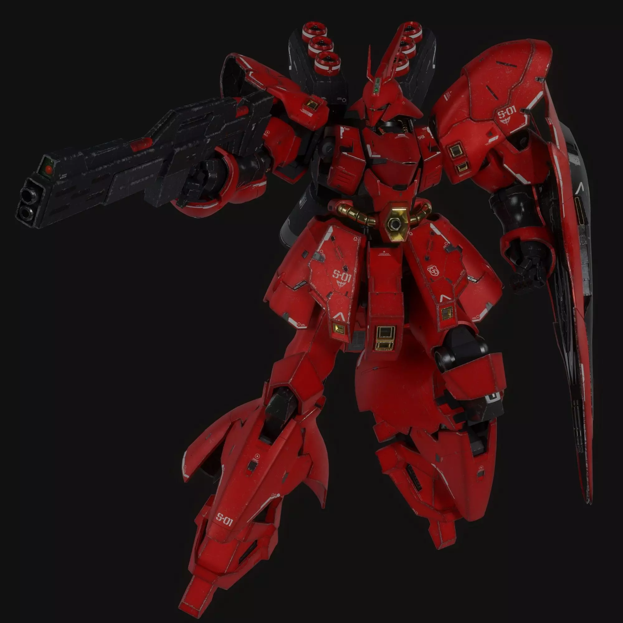 Sazabi MSN-04 Blender version 3D model_19