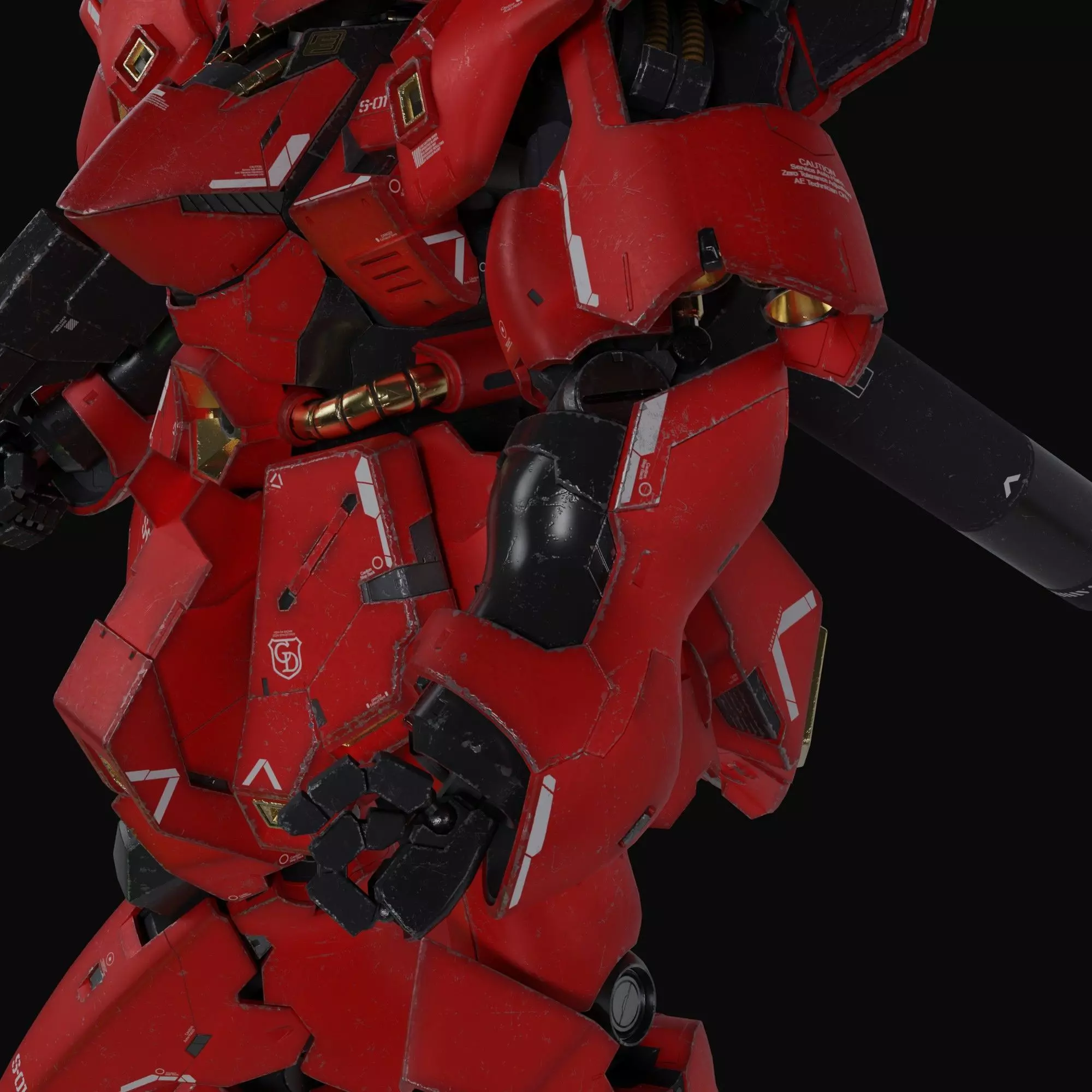 Sazabi MSN-04 Blender version 3D model_6