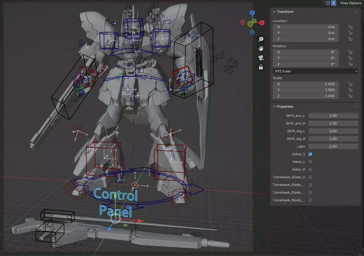 Sazabi MSN-04 Blender version 3D model_23