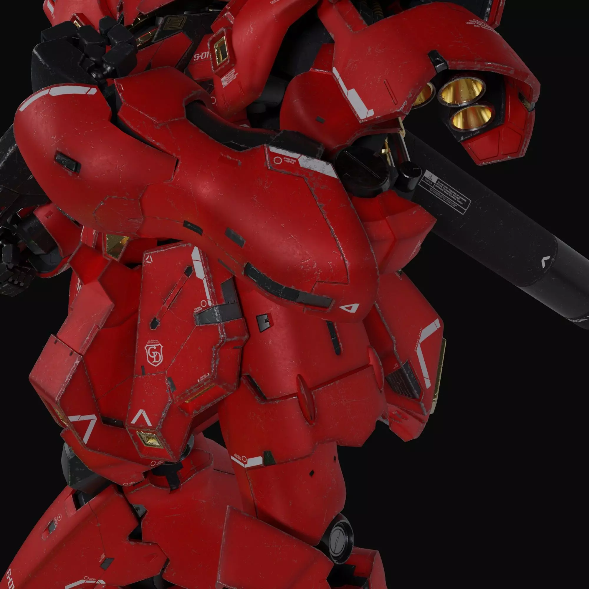 Sazabi MSN-04 Blender version 3D model_7