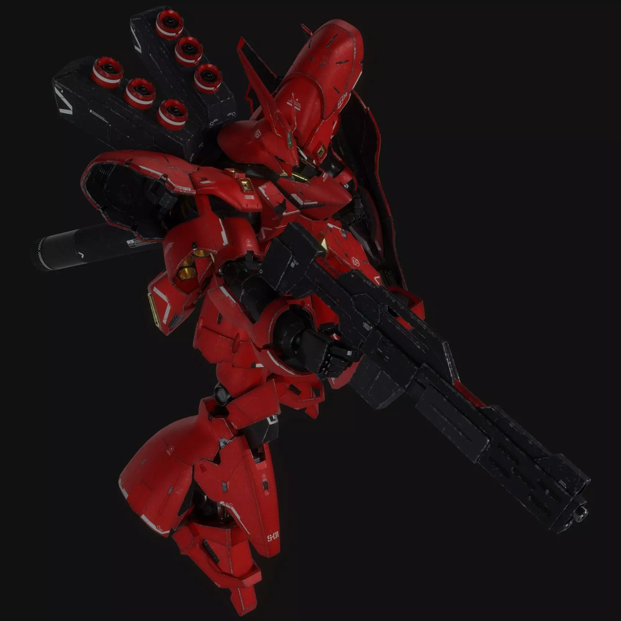 Sazabi MSN-04 Blender version 3D model_20