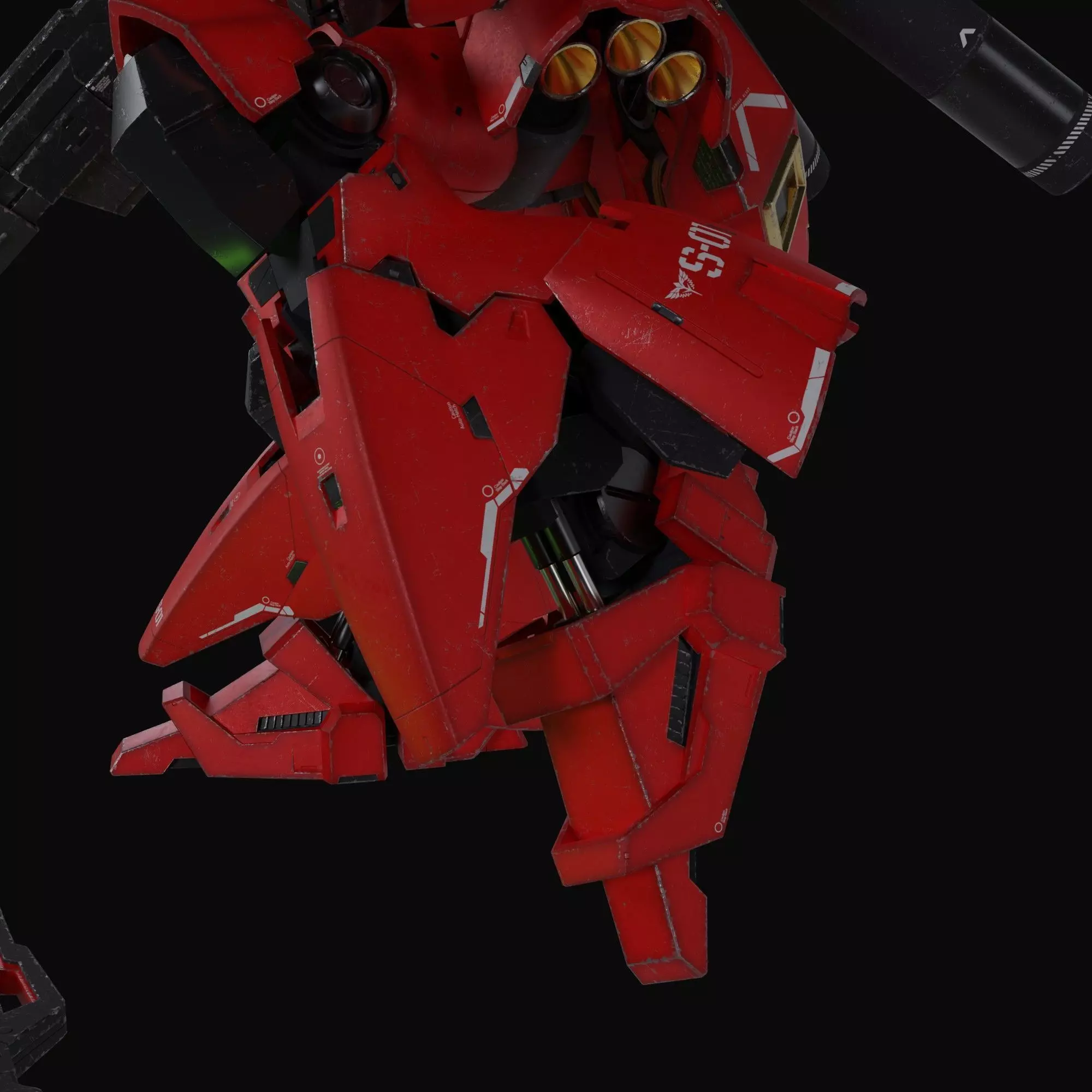 Sazabi MSN-04 Blender version 3D model_10
