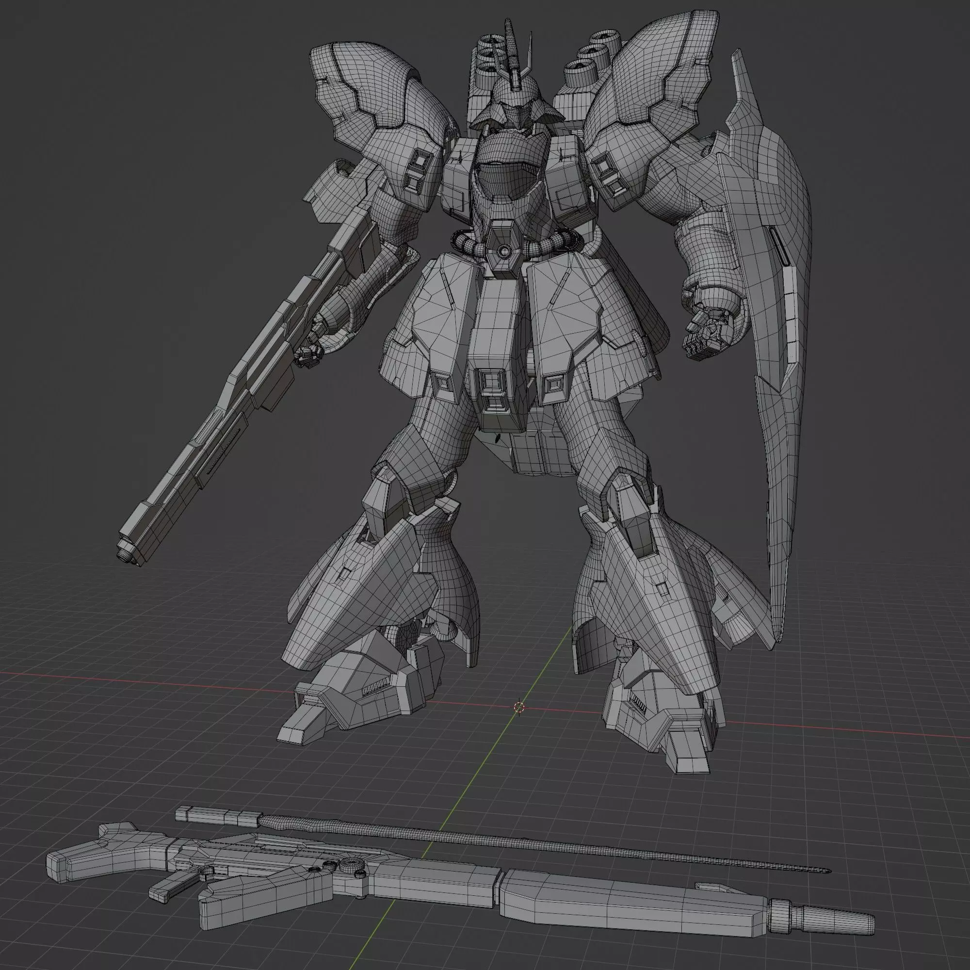 Sazabi MSN-04 Blender version 3D model_25