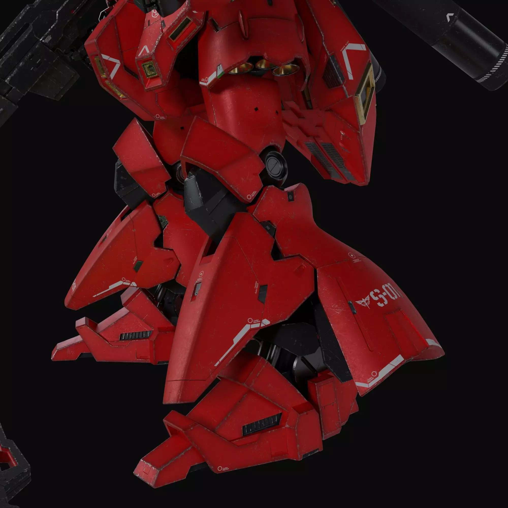 Sazabi MSN-04 Blender version 3D model_8