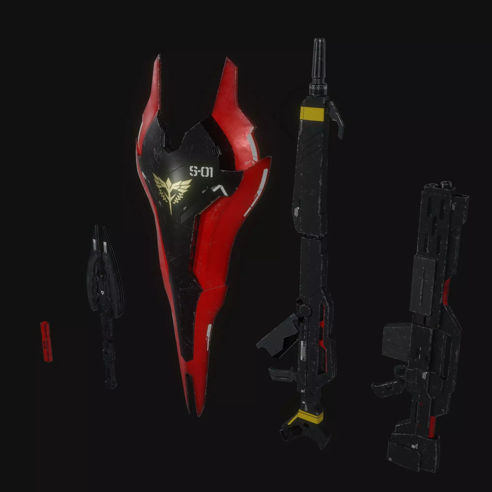 Sazabi MSN-04 Blender version 3D model_15