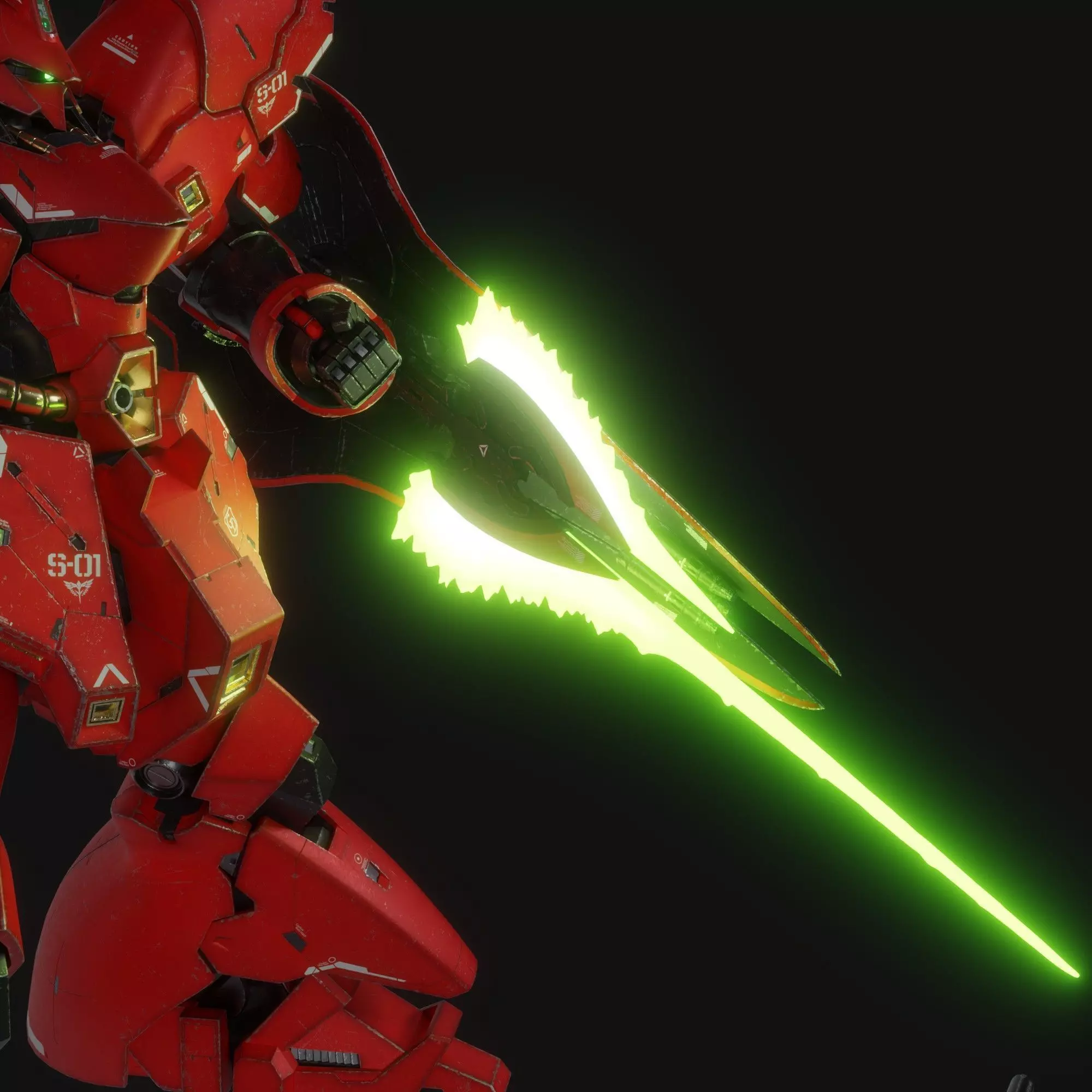 Sazabi MSN-04 Blender version 3D model_12