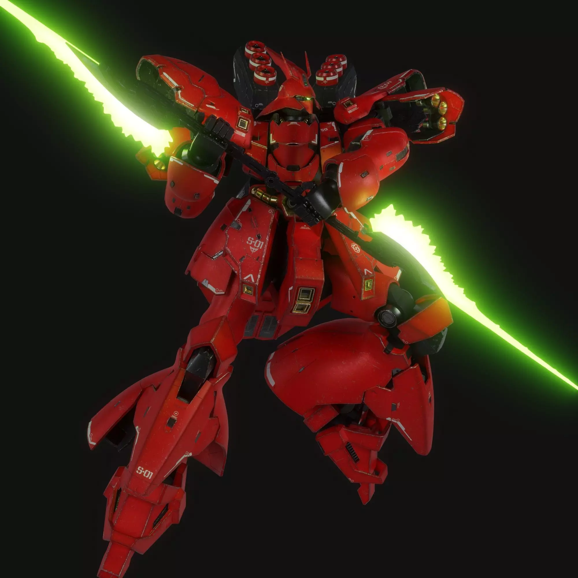 Sazabi MSN-04 Blender version 3D model_22