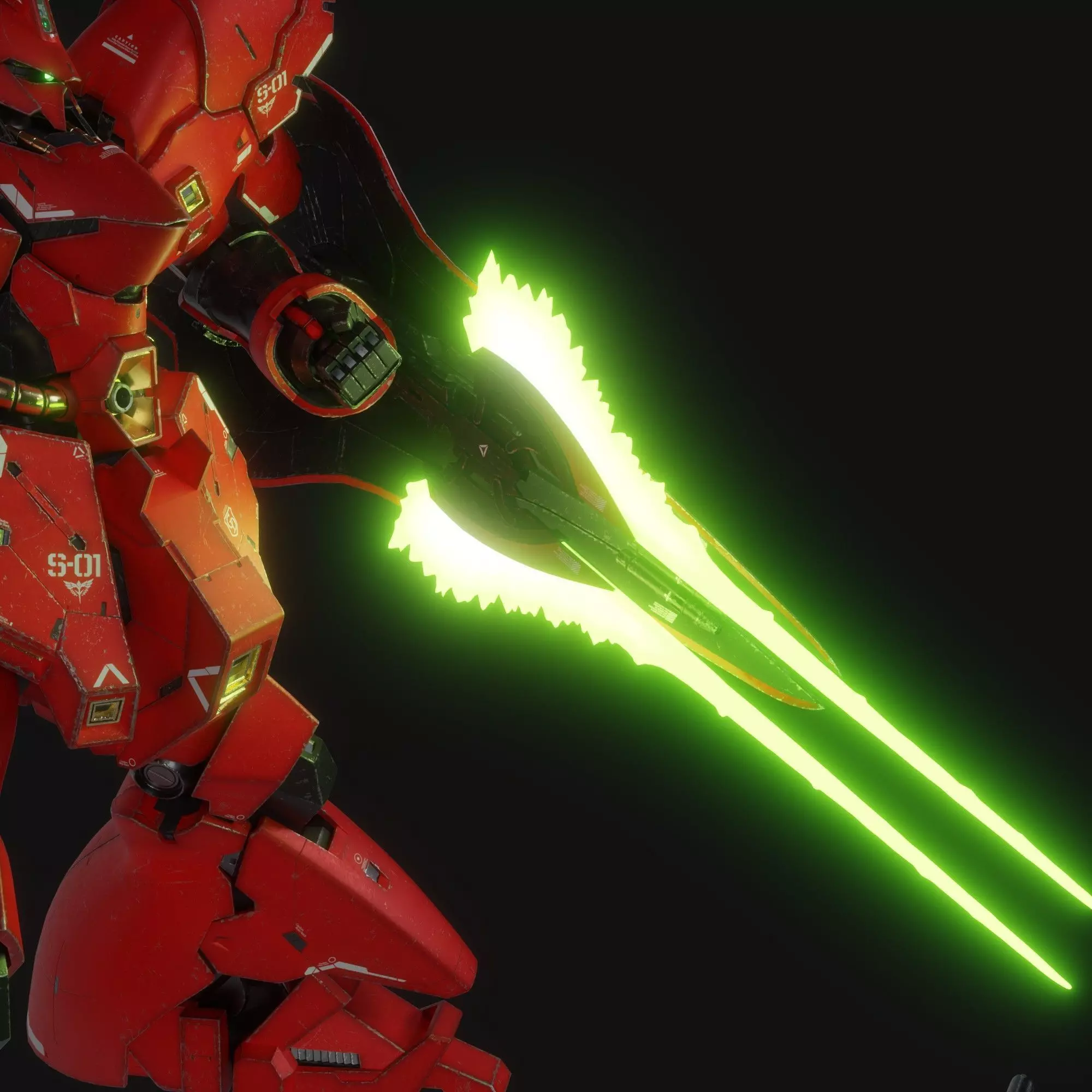 Sazabi MSN-04 Blender version 3D model_14