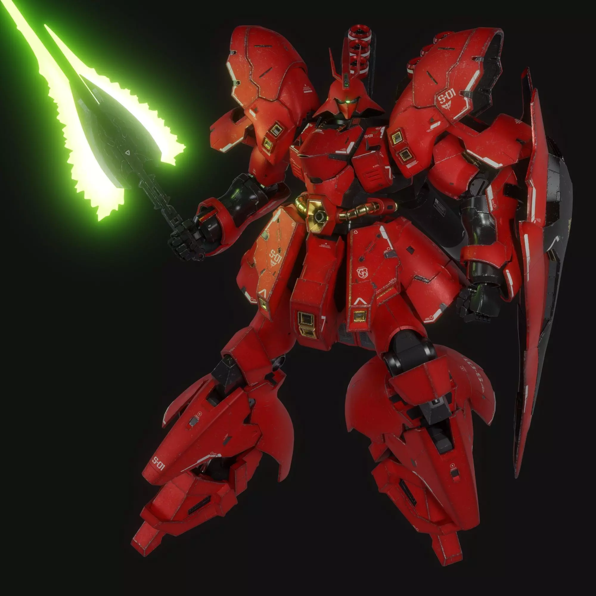 Sazabi MSN-04 Blender version 3D model_21