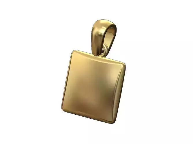 Square 14x14mm cushion pendant charm with bail