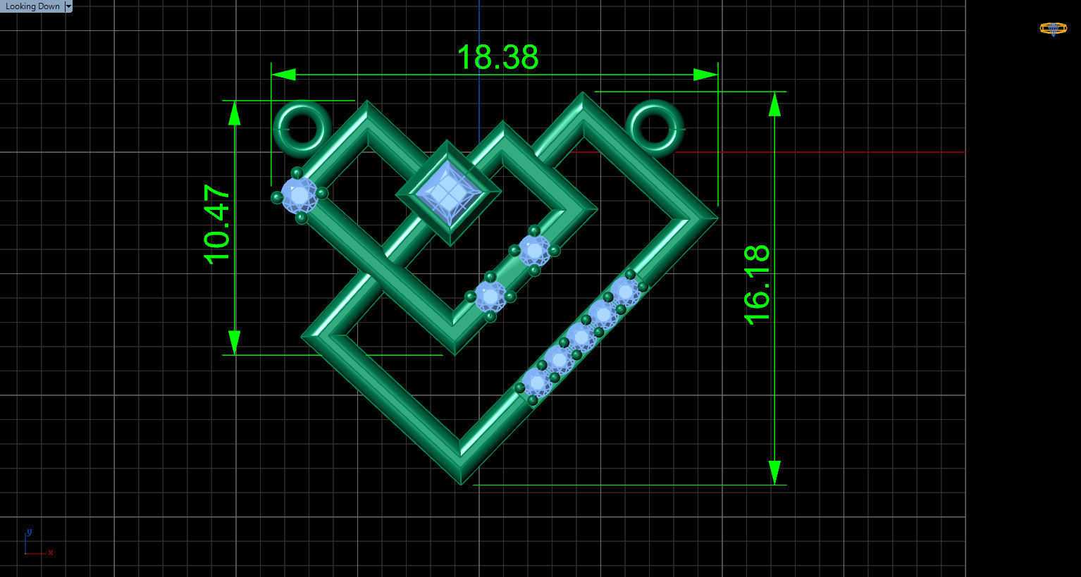 Formluxe with Prince Diamond and Round Diamonds 3D print model_2