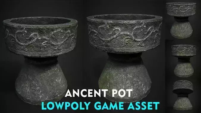 ANCIENT POT LOWPOLY GAME ASSET