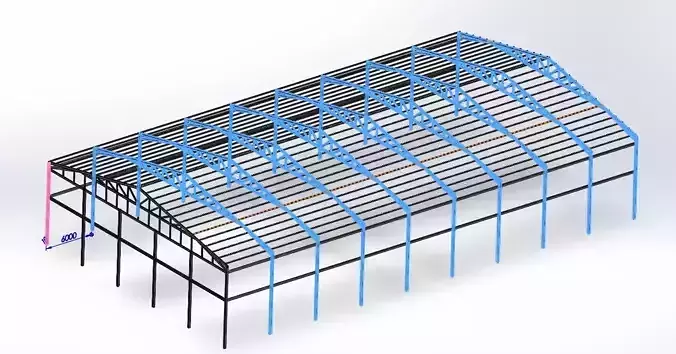 industrial Steel Structure Factory Plant 3D print model