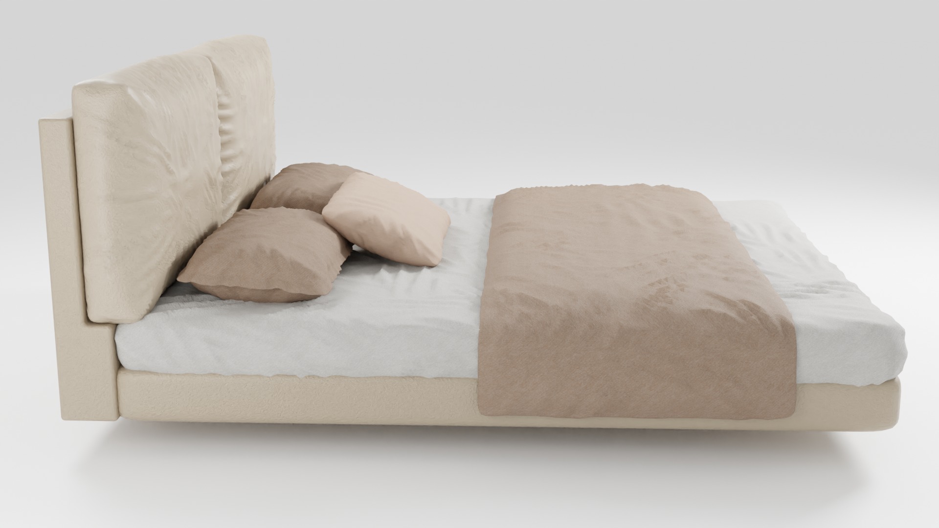 Stylish bed with modern design 3D model_1