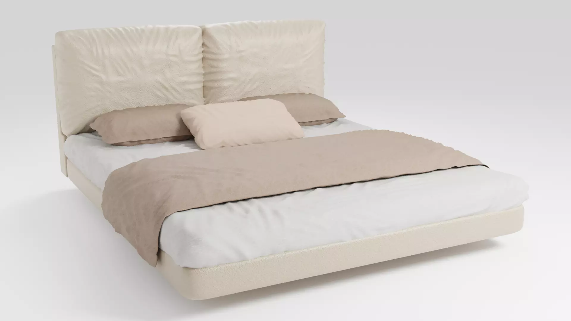 Stylish bed with modern design 3D model_0