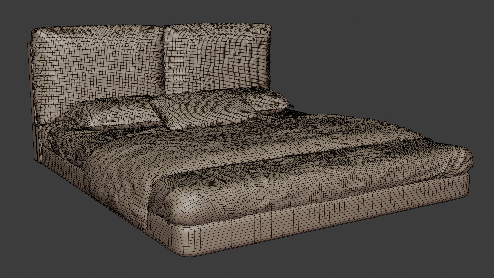 Stylish bed with modern design 3D model_6