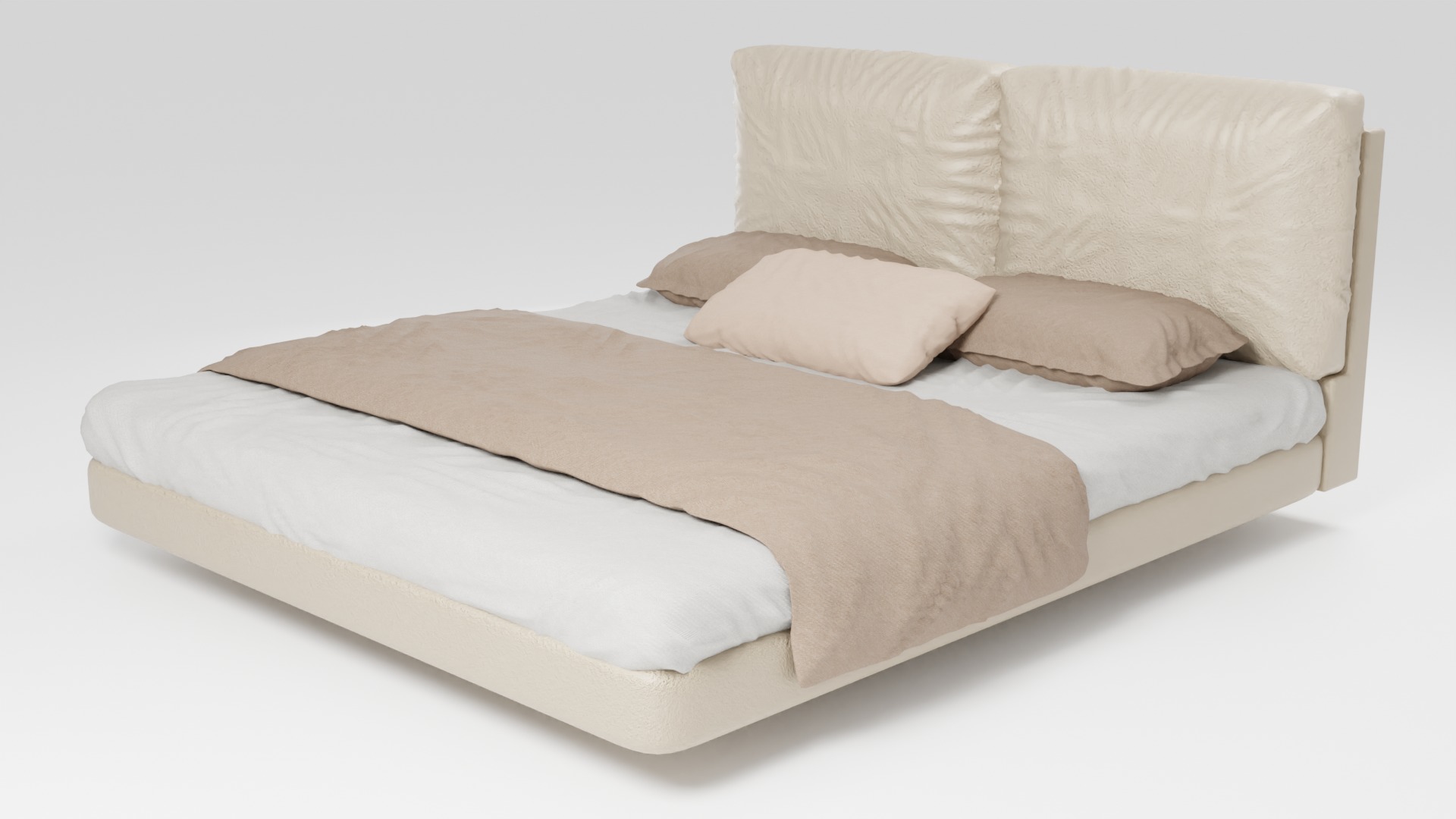 Stylish bed with modern design 3D model_4