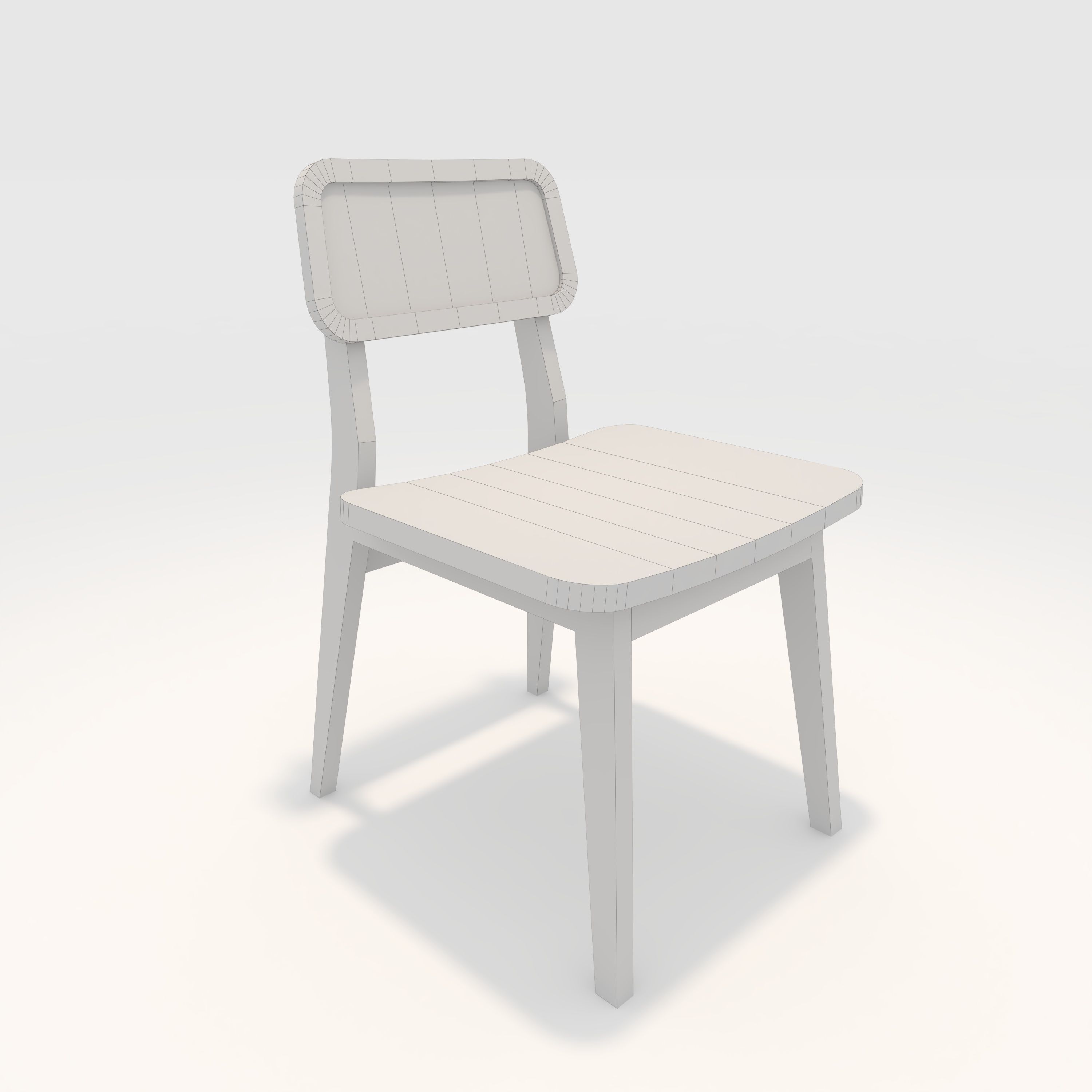 Chair 1 Low-poly 3D model_1