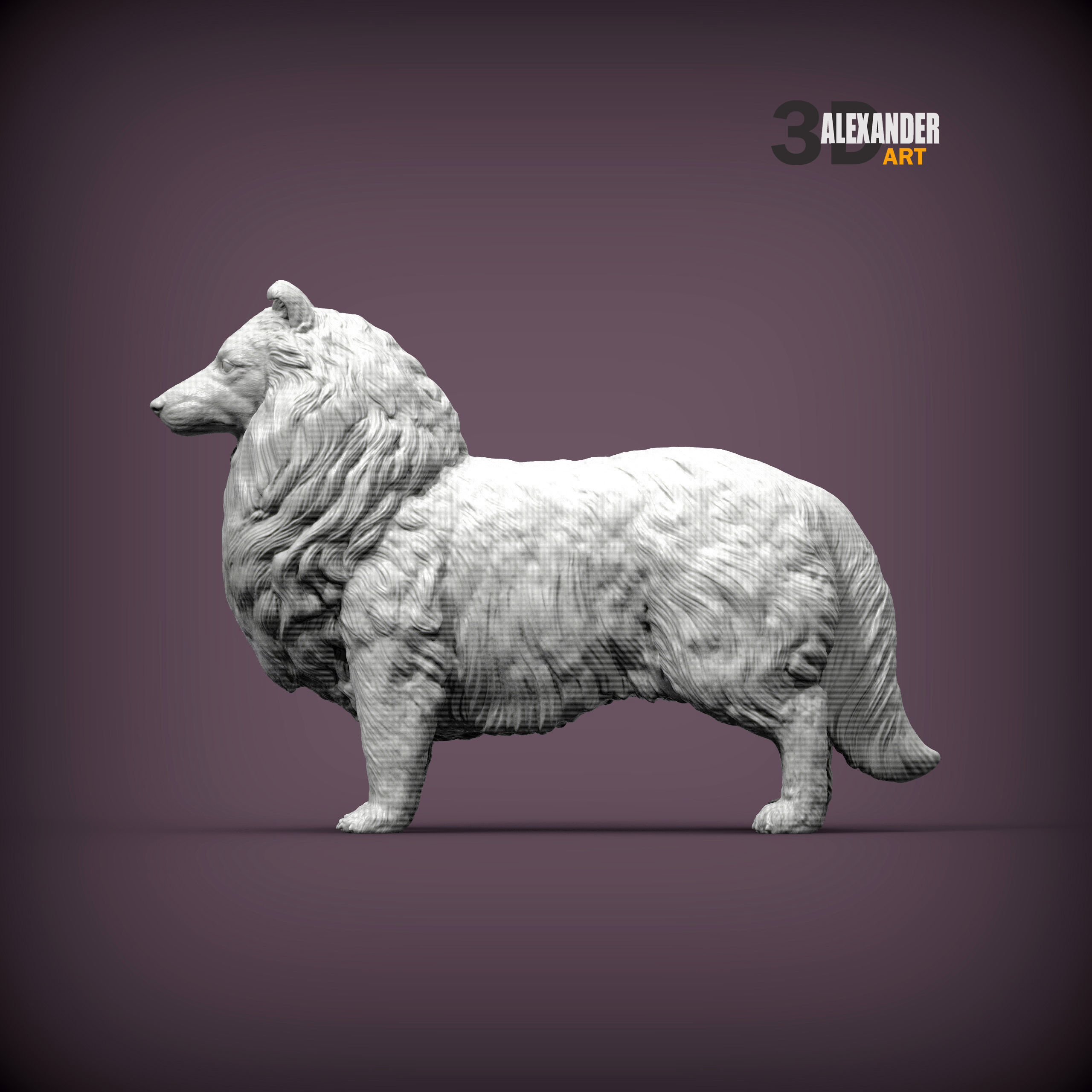 Sheltie 3D print model_3