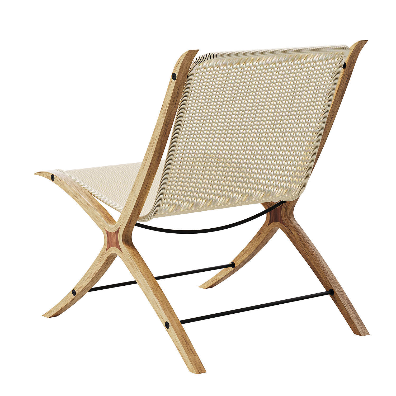 X chair Low-poly 3D model_1