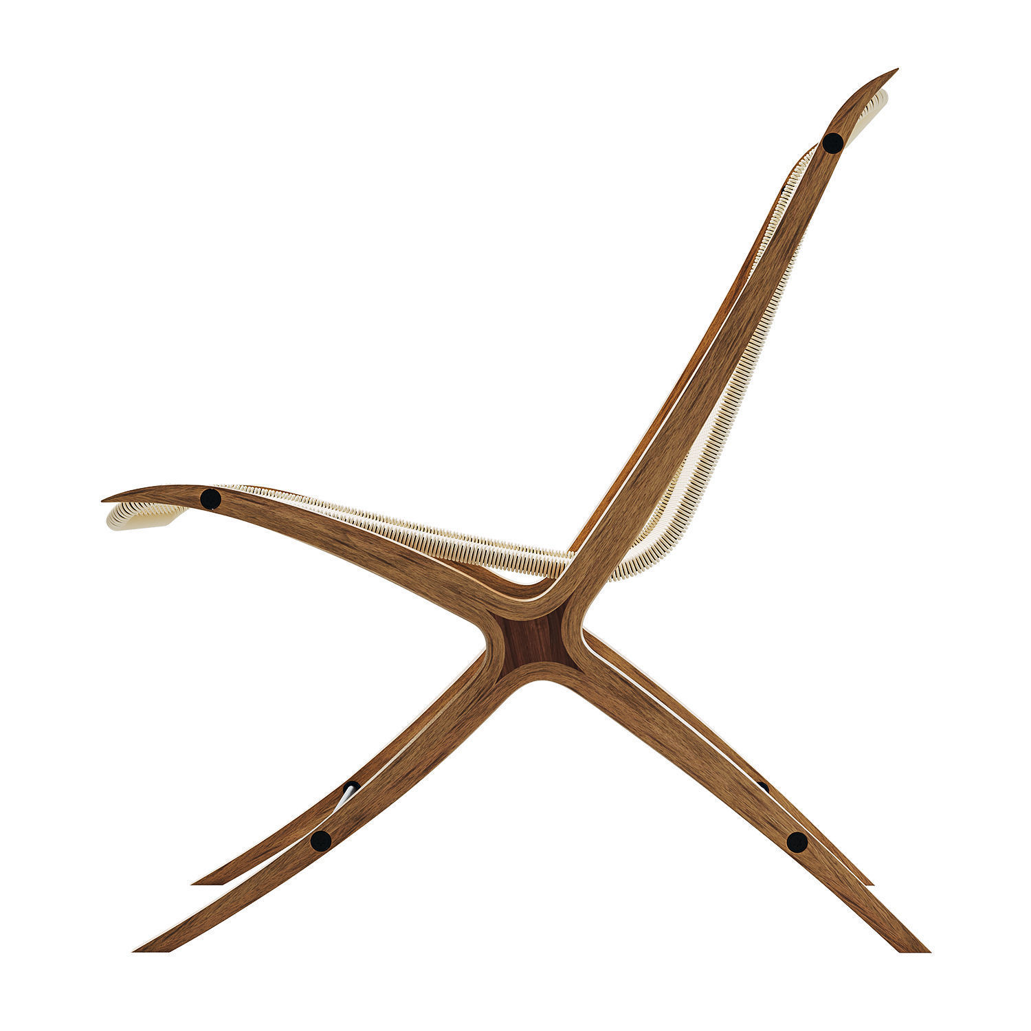 X chair Low-poly 3D model_3