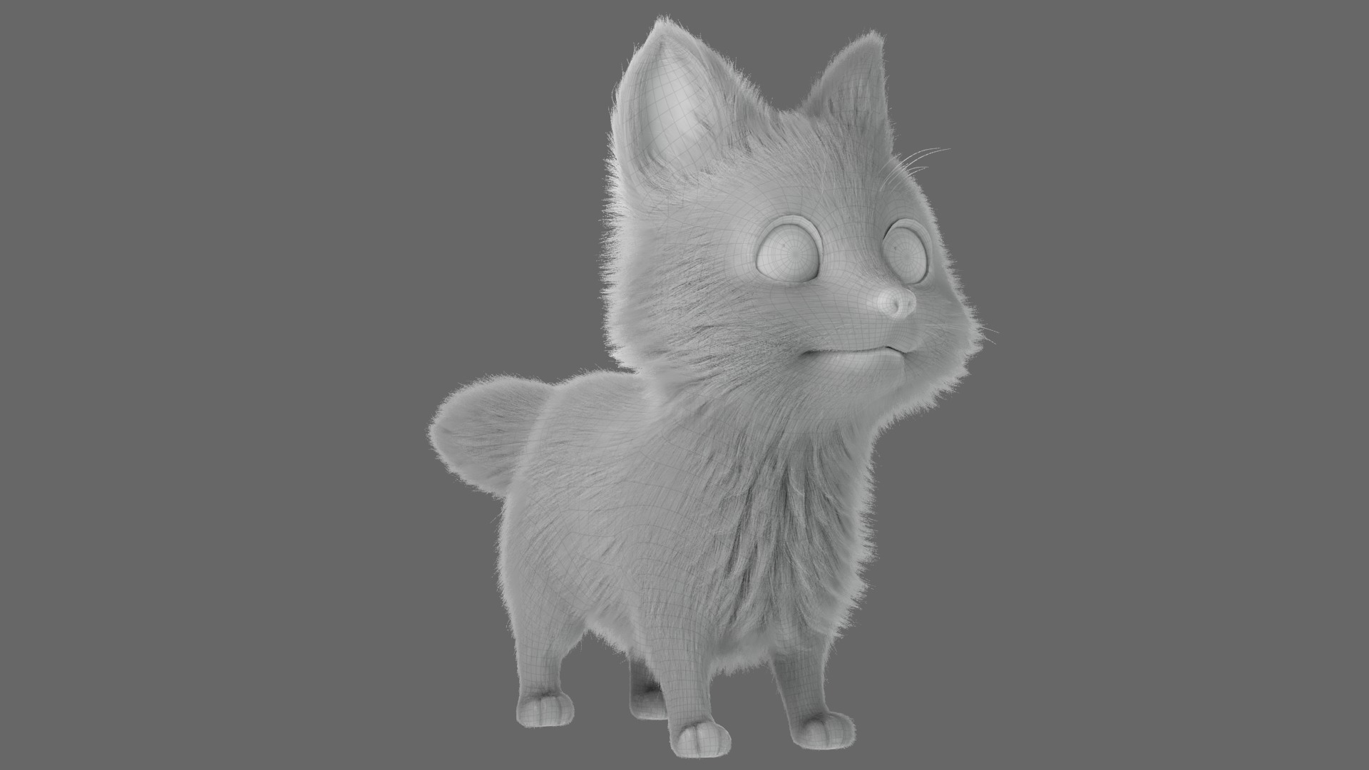 Cartoon Fox Dog Rigged 3D model_17