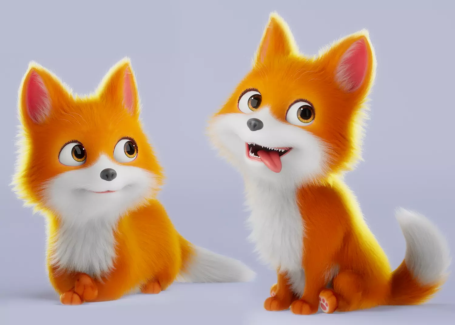 Cartoon Fox Dog Rigged 3D model_0