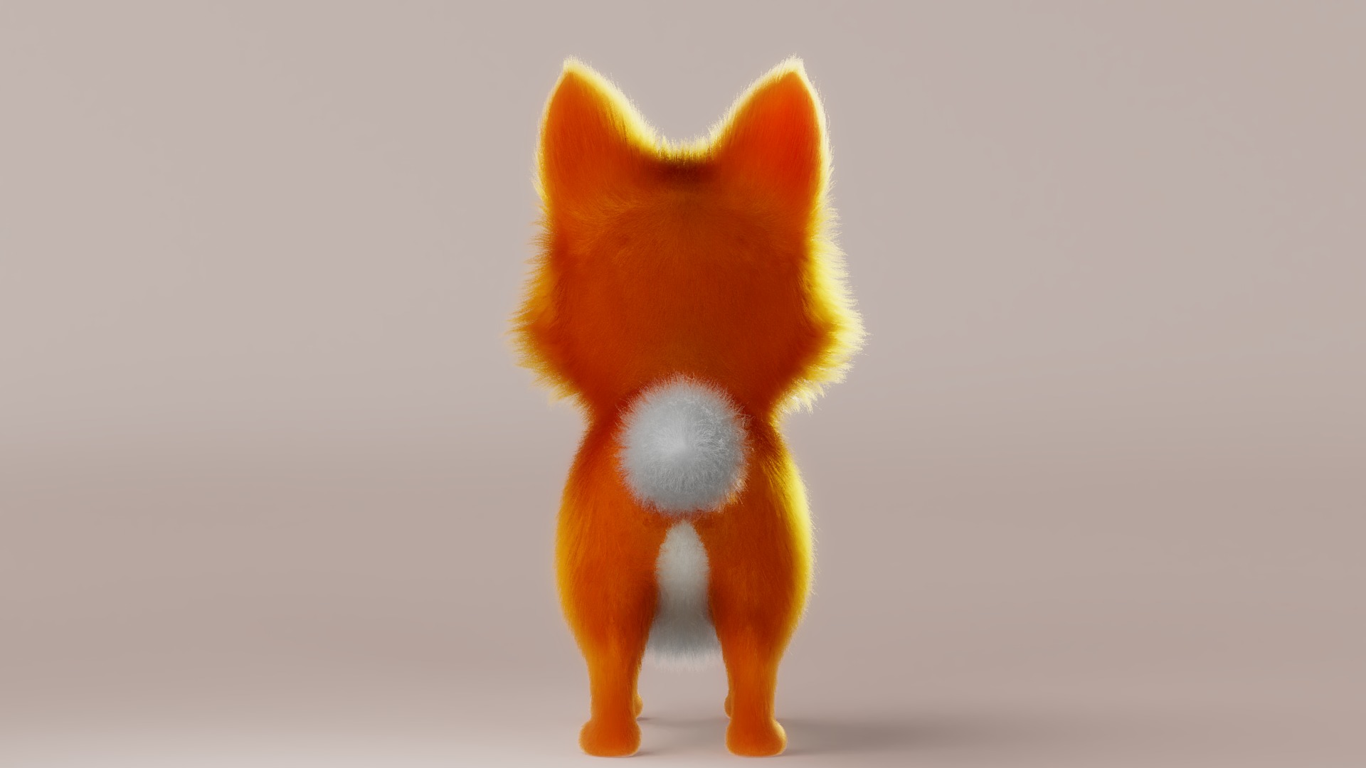 Cartoon Fox Dog Rigged 3D model_14