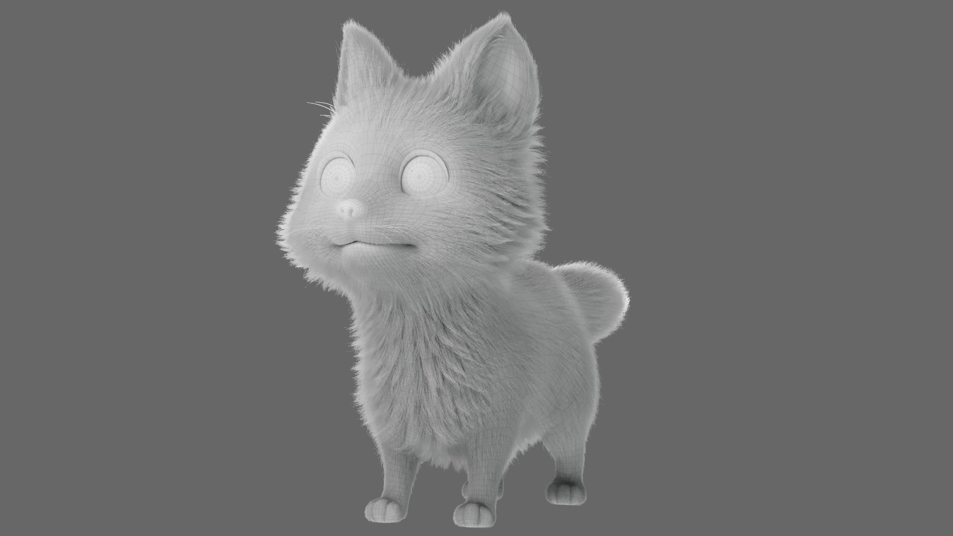 Cartoon Fox Dog Rigged 3D model_24