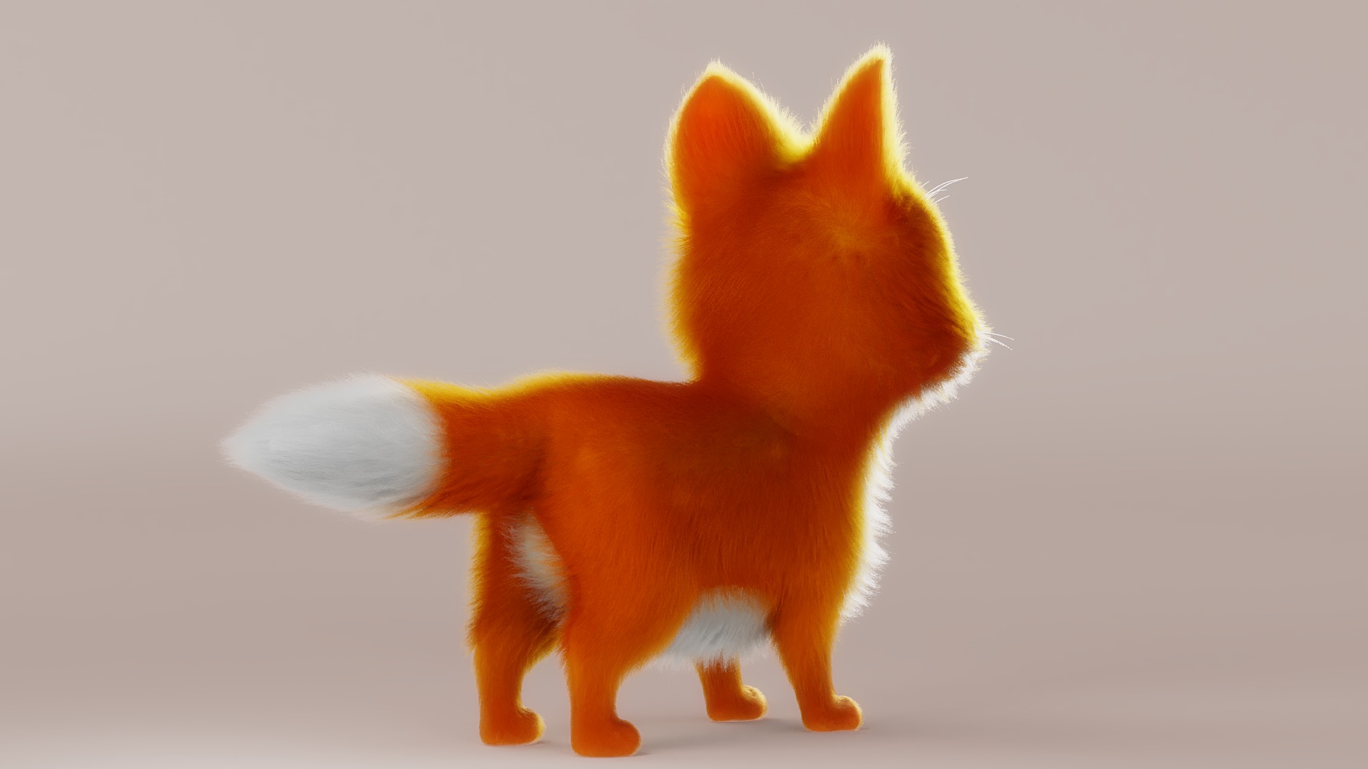 Cartoon Fox Dog Rigged 3D model_12