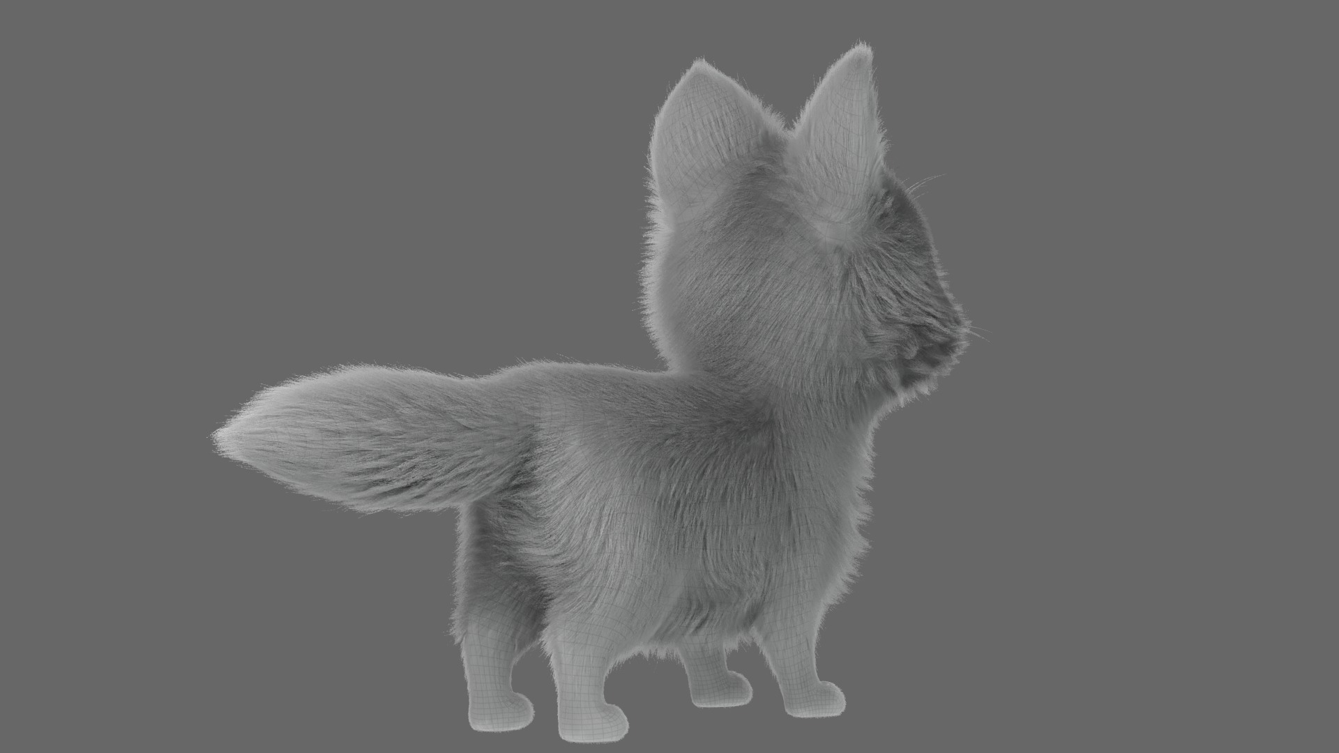 Cartoon Fox Dog Rigged 3D model_23