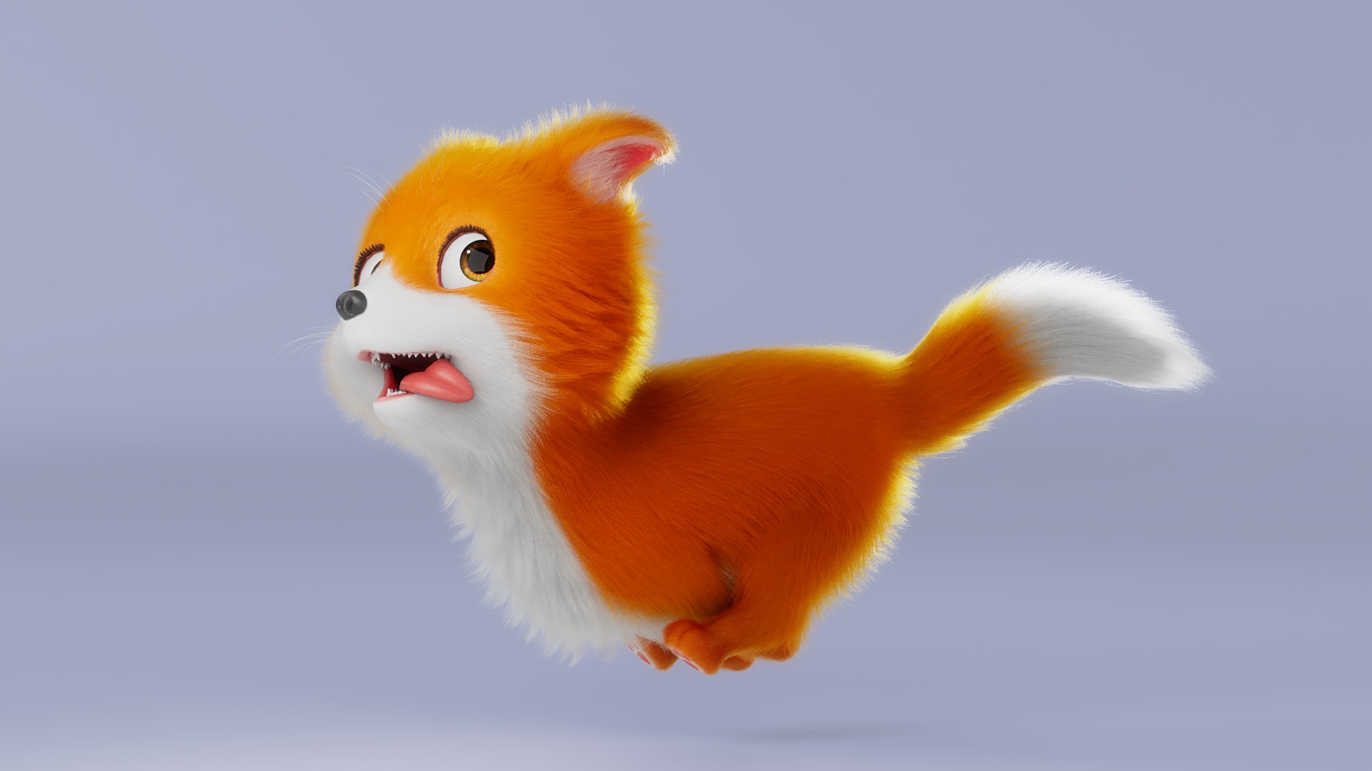 Cartoon Fox Dog Rigged 3D model_6